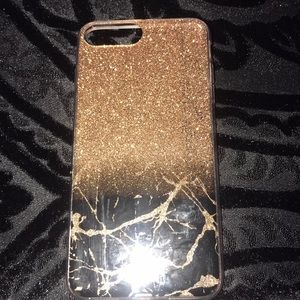 gold & black glitter case .